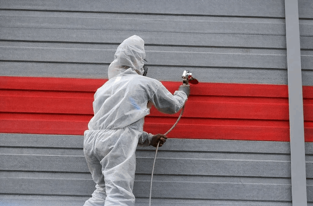 Шумоизоляционное ограждение после покраски