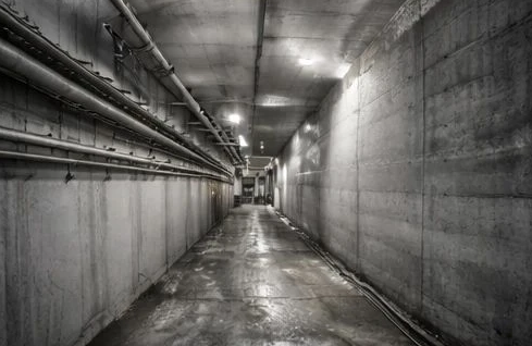 Бетонное сооружение после покраски и защиты